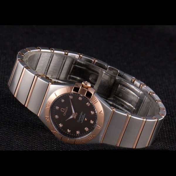 Omega Constellation Rose Gold Bezel Two Tone Band new59551