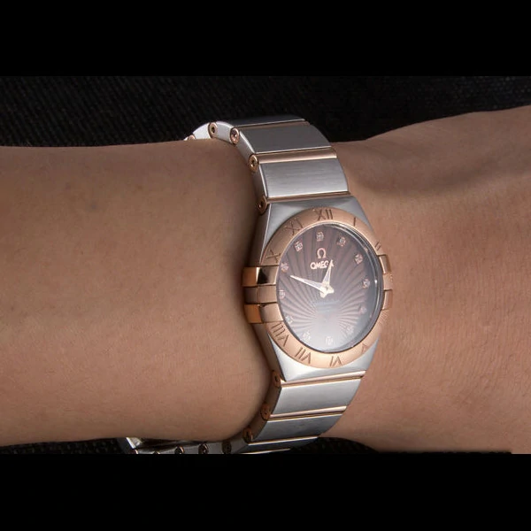 Omega Constellation Rose Gold Bezel Two Tone Band new59552