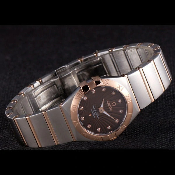 Omega Constellation Rose Gold Bezel Two Tone Band new59552