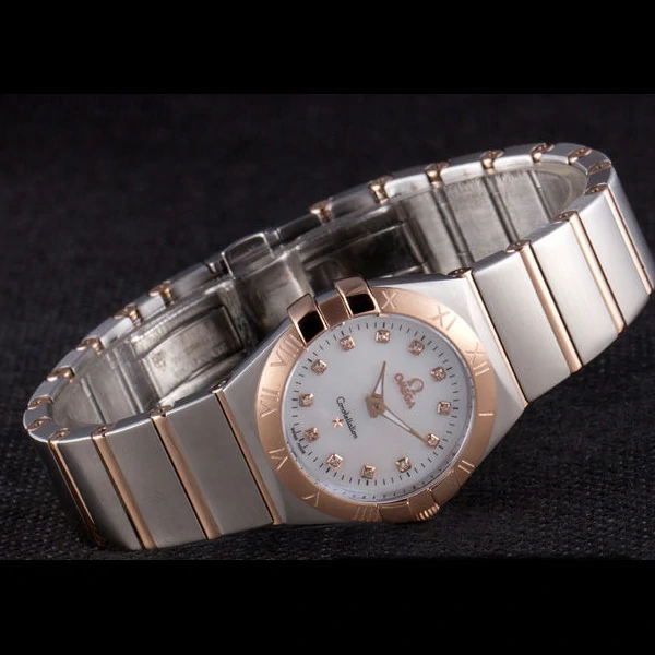 Omega Constellation Rose Gold Bezel Two Tone Band new59556