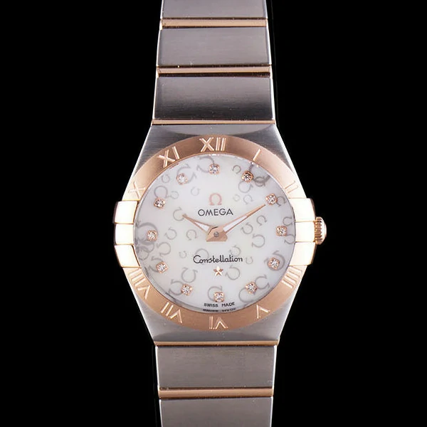 Omega Constellation Rose Gold Bezel Two Tone Band new59557