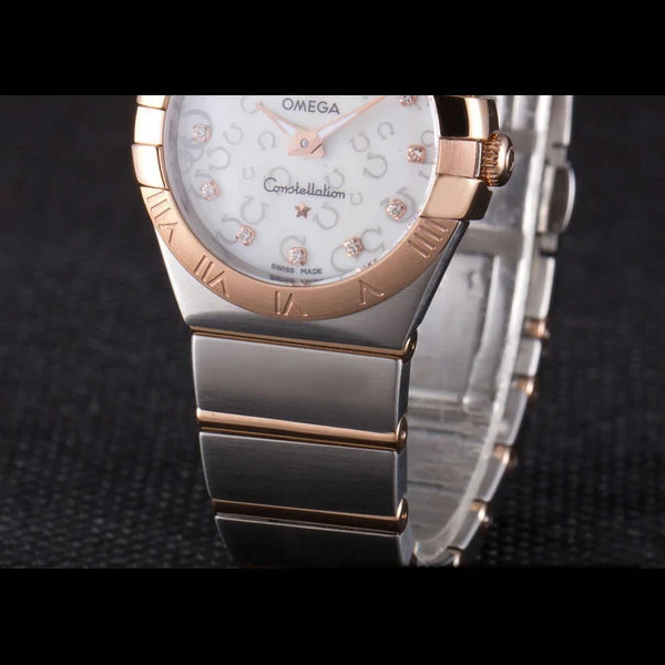 Omega Constellation Rose Gold Bezel Two Tone Band new59557