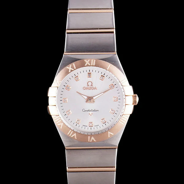 Omega Constellation Rose Gold Bezel Two Tone Band new59558