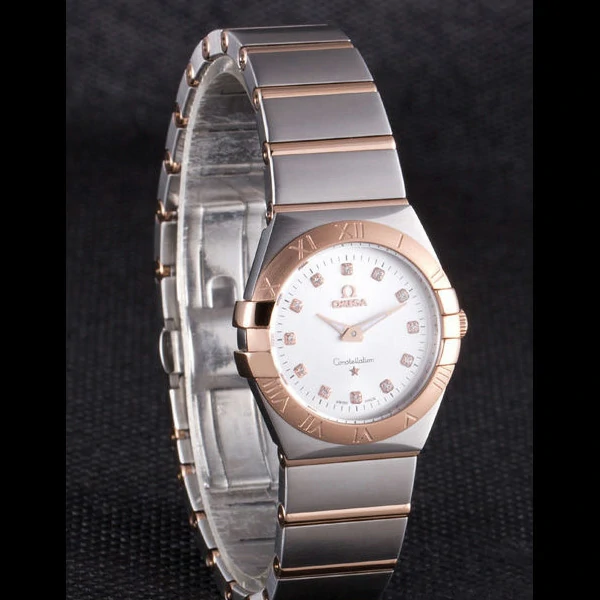 Omega Constellation Rose Gold Bezel Two Tone Band new59558