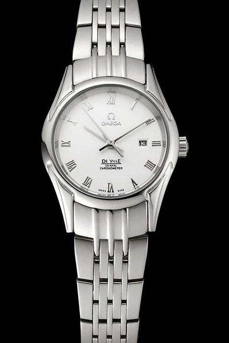 Omega De Ville Ladies White Dial Roman Numerals Stainless Steel Case And Bracelet new123897