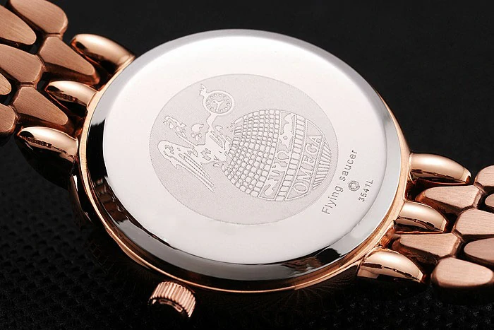 Omega De Ville Prestige No Date Black Dial With Diamonds Rose Gold Case And Bracelet new123350