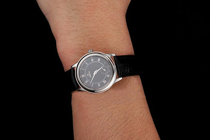 Omega De Ville Prestige Small Seconds Black Dial Stainless Steel Case Black Leather Strap new123367