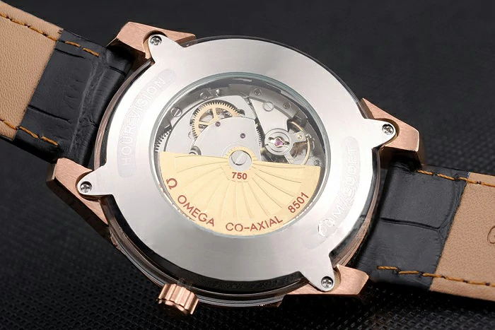 Omega DeVille Black Crocodile Leather Bracelet Black Dial Watch new74482