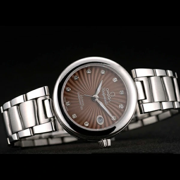 Omega DeVille Ladymatic Stainless Steel Strap Brown Dial new58897