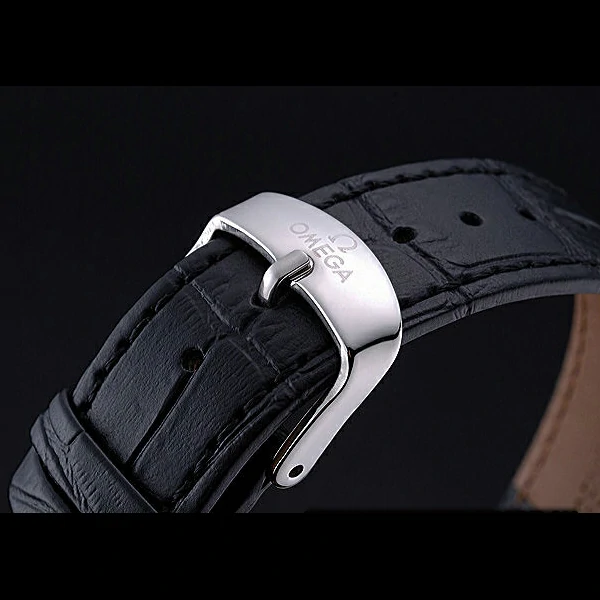 Omega DeVille Prestige Black Dial Stainless Steel Case Black Leather Bracelet new60479