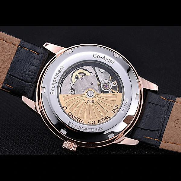 Omega DeVille Prestige Silver Dial Gold Case Black Leather Bracelet new60482