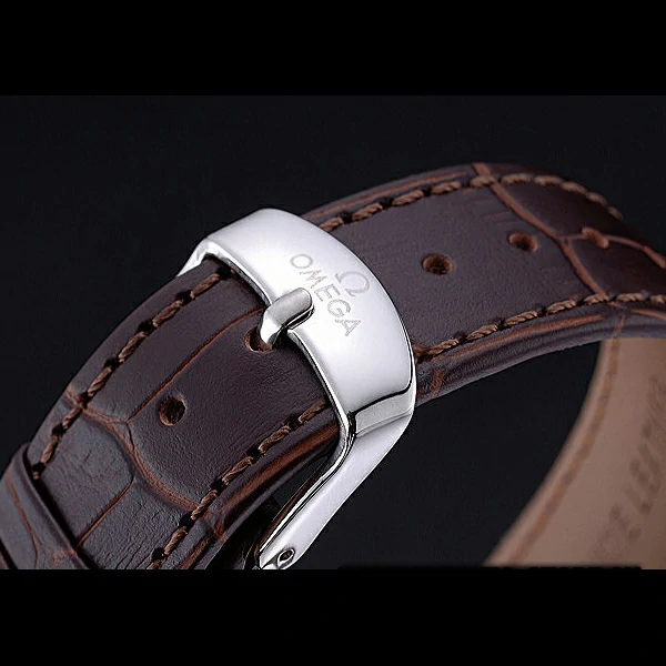 Omega DeVille Prestige Silver Dial Stainless Steel Case Brown Leather Bracelet new60484