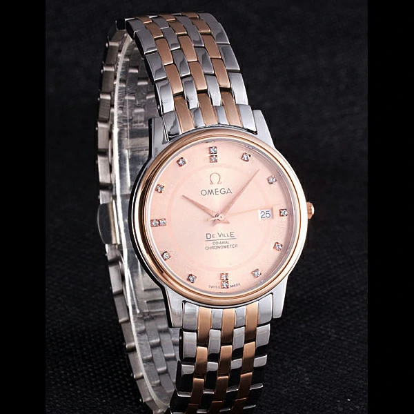 Omega DeVille Rose Gold and Stainless Steel Bracelet Orange Dial new59771