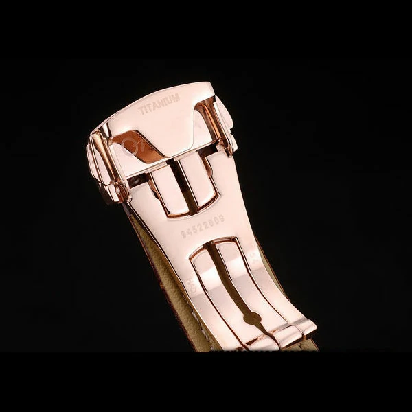 Omega DeVille Rose Gold Bezel Brown Leather Strap new58979