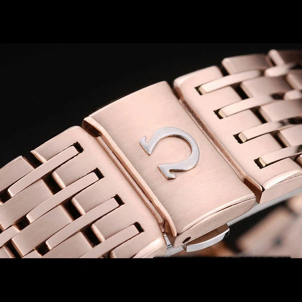 Omega DeVille Rose Gold Bezel Roman Numbers Brown Dial new58975