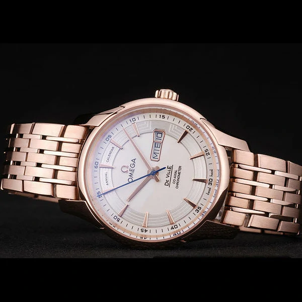 Omega DeVille Rose Gold Bezel White Dial new58961