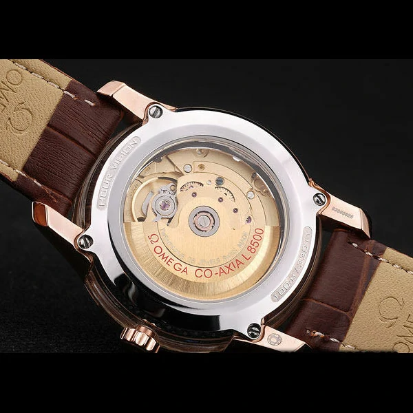 Omega DeVille Stainless Steel Bezel Brown Leather Strap new58984