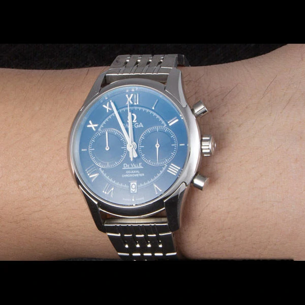 Omega DeVille Stainless Steel Links Black Dial new59650
