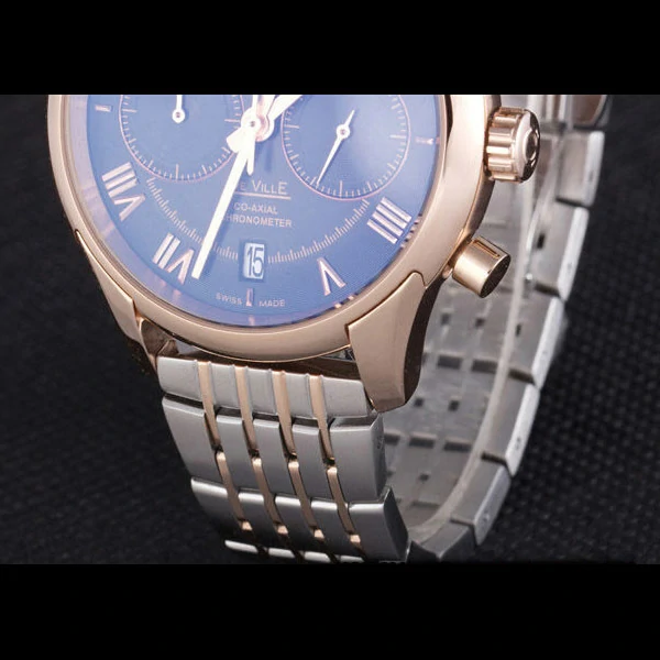 Omega DeVille Two Tone Links Black Dial new59652