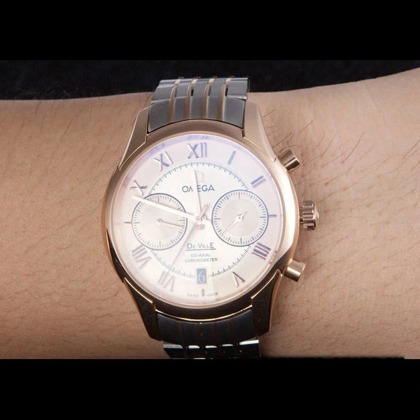 Omega DeVille Two Tone Links Gold Dial new59655