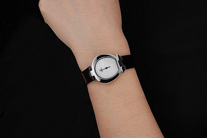 Omega Ladies Watch White Dial Stainless Steel Case Black Leather Strap new120781