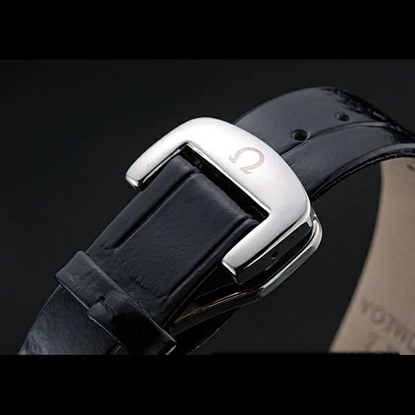 Omega Ladymatic Black Dial Black Leather Bracelet new60351