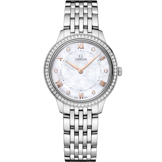 Omega Replica Watch De Ville Prestige, Stainless Steel and Diamond-set, 30mm, Quartz, 434.15.30.60.55.001