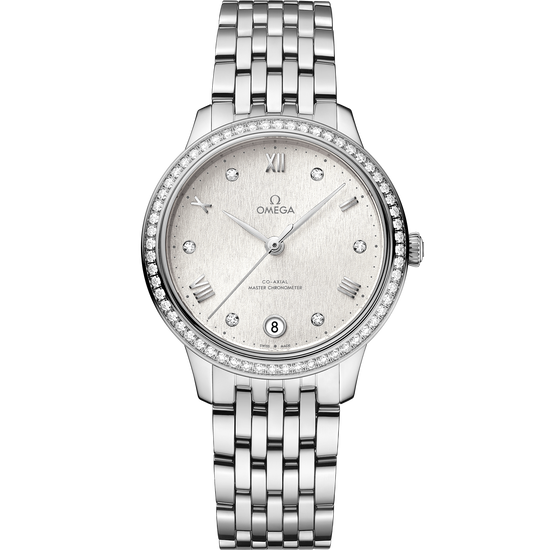 Omega Replica Watch De Ville Prestige, Stainless Steel and Diamond-set, 34 mm, 434.15.34.20.52.001