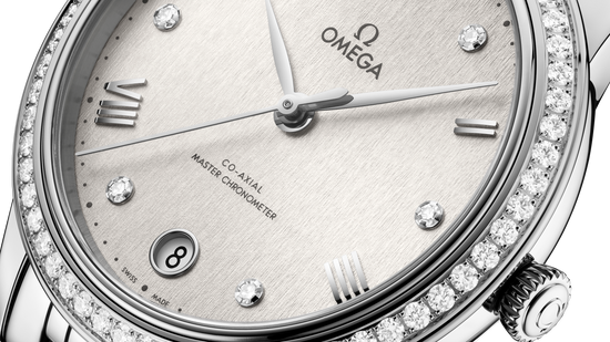 Omega Replica Watch De Ville Prestige, Stainless Steel and Diamond-set, 34 mm, 434.15.34.20.52.001