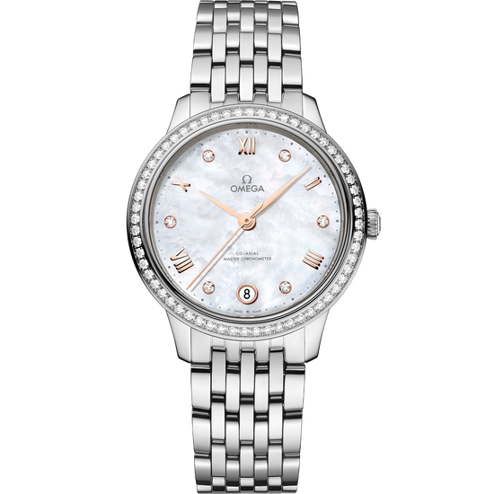Omega Replica Watch De Ville Prestige, Stainless Steel and Diamond-set, 34 mm, 434.15.34.20.55.001