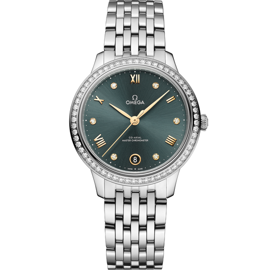 Omega Replica Watch De Ville Prestige, Stainless Steel and Diamond-set, 34 mm, 434.15.34.20.60.001