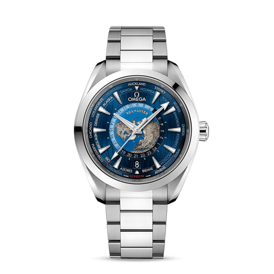 Omega Replica Watch Seamaster AQUA TERRA 150M CO‑AXIAL MASTER CHRONOMETER GMT WORLDTIMER 220.10.43.22.03.001