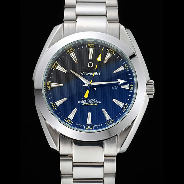 Omega Seamaster Aqua Terra Black Dial Yellow Numerals Stainless Steel Bracelet new60413