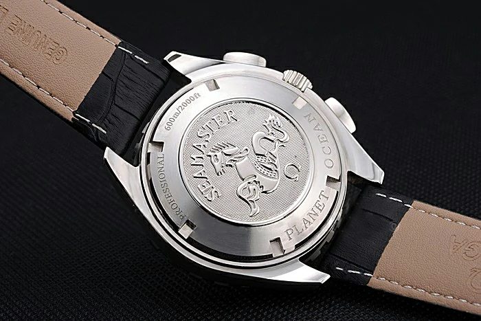 Omega Seamaster Aqua Terra Chrono GMT Black Dial Black Leather Bracelet new119329