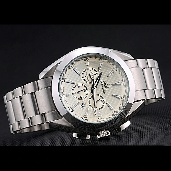 Omega Seamaster Aqua Terra Chronograph Ivory Dial Stainless Steel Bracelet new60415