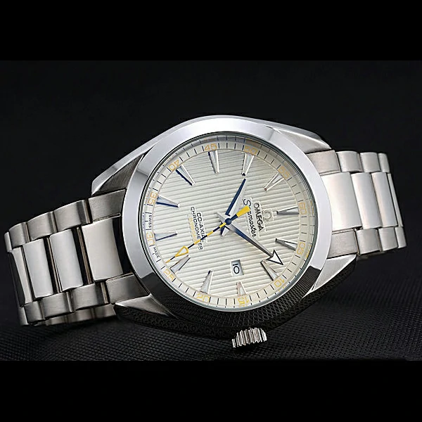 Omega Seamaster Aqua Terra Ivory Dial Black And Yellow Seconds Hand Stainless Steel Bracelet new60414