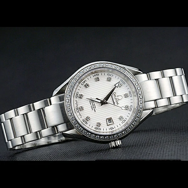 Omega Seamaster Aqua Terra White Dial Diamond Case Stainless Steel Bracelet new60341