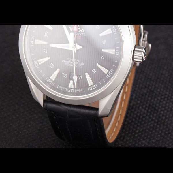 Omega Seamaster Black Dial with Black Leather Band new59664