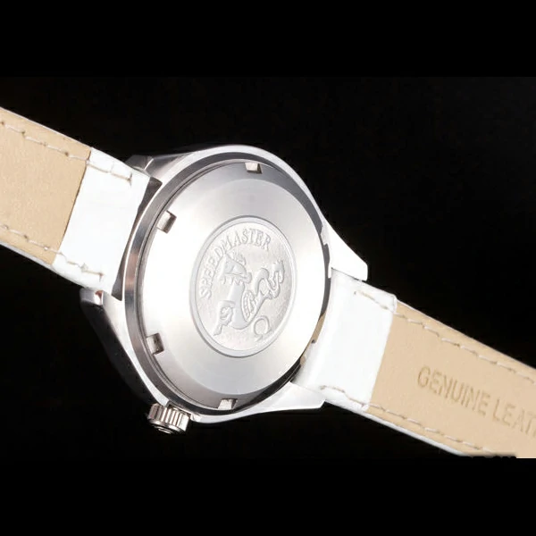 Omega Seamaster Lady White Leather Bracelet White Patterned Dial new59347