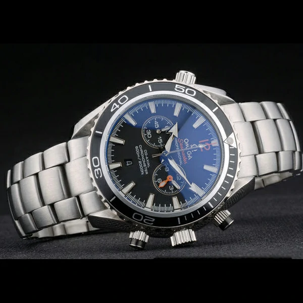 Omega Seamaster Planet Ocean Black Tachymeter Black Dial Stainless Steel Strap new59204