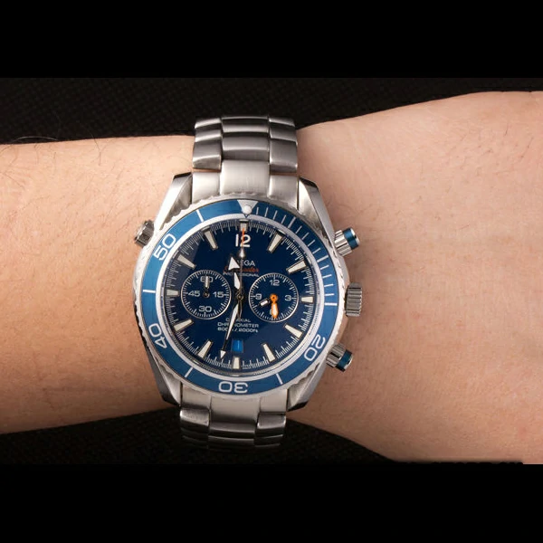 Omega Seamaster Planet Ocean Blue Tachymeter Blue Dial Stainless Steel Strap new59203