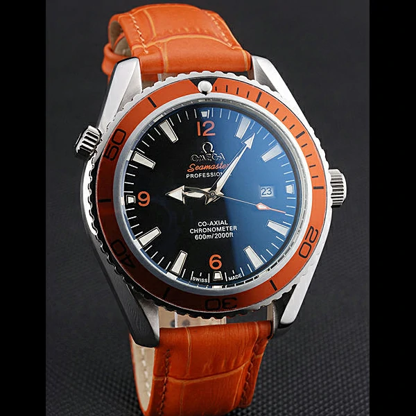 Omega Seamaster Planet Ocean Co axial Orange Case Black Dial new58107