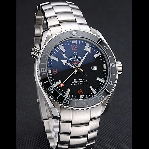 Omega Seamaster Planet Ocean GMT Black Dial Stainless Steel Band new60287