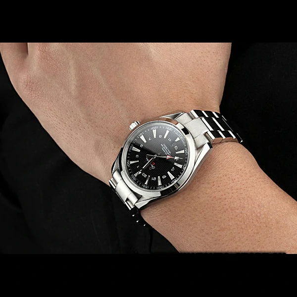 Omega Seamaster Planet Ocean GMT Black Dial Stainless Steel Band new60293