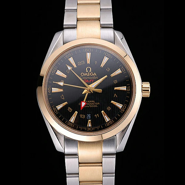 Omega Seamaster Planet Ocean GMT Black Dial Two Tone Band new60291