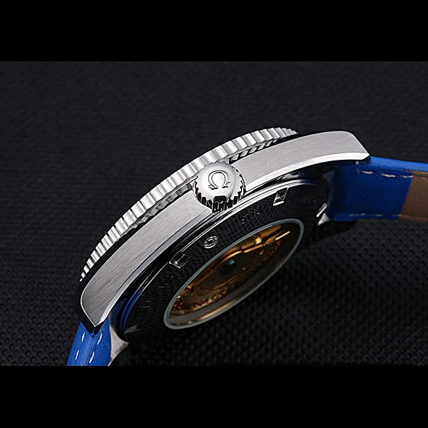 Omega Seamaster Planet Ocean GMT Blue Dial Blue Leather Band new60289