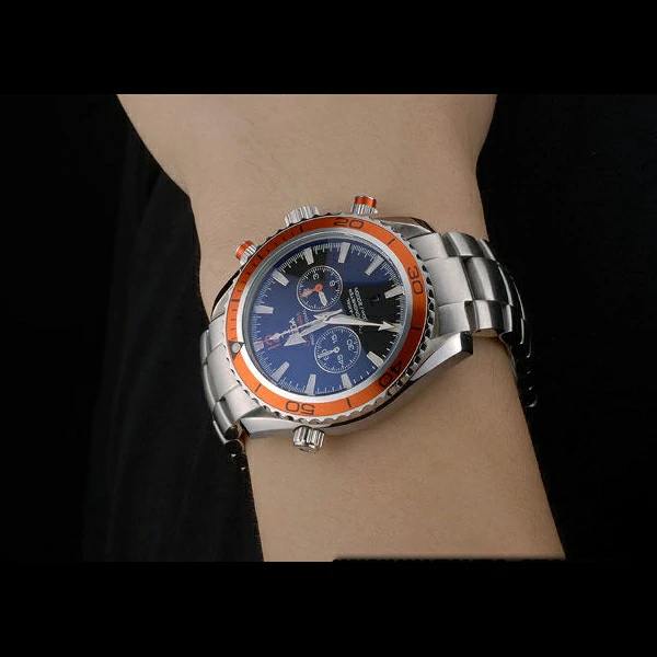 Omega Seamaster Planet Ocean Orange Tachymeter Black Dial Stainless Steel Strap new59205