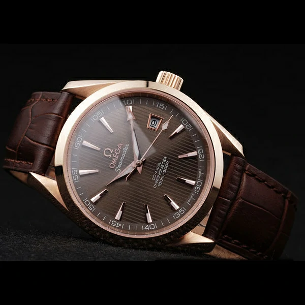 Omega Seamaster Railmaster Brown Strap Brown Striped Dial new58120