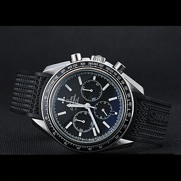 Omega Speedmaster Black Rubber Strap Black Dial new59943