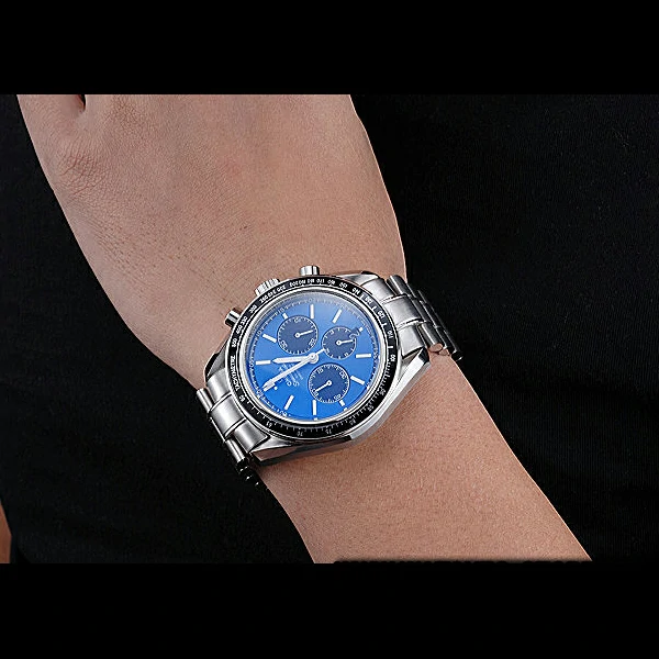 Omega Speedmaster Blue Grey Stainless Steel Strap new59954